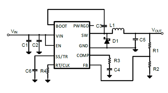 4.5V-60V Vin，5A，高效、频率可调、降压DCDC转换器